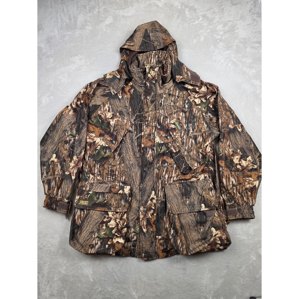 Gamehide Hunting Jacket Men Large Brown Mossy Oak Break-Up Camo Hush Hide